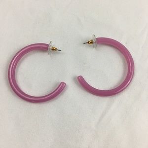 J. Crew Pink Lucite Hoop Earrings